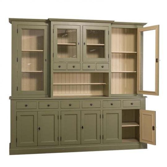 zelena kredenc provansalsky kuchynsky nabytok malovany stary antikvovat vintage mediteransky kuchynsky nabytok skrina renovacia chalupa restauracia kuchyna velky prakticky ulozny.jpg